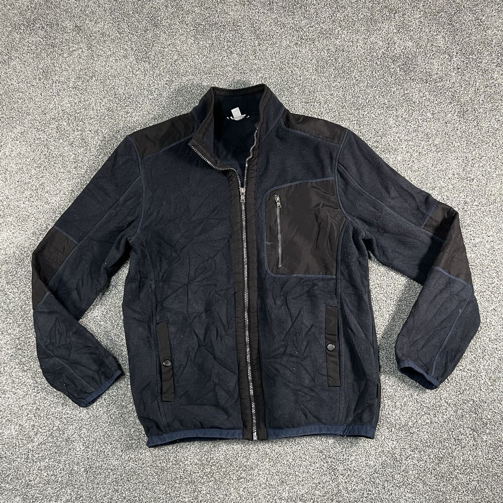 Calvin Klein Mens M Navy Blue Fleece Jacket Full Zip Outdoor Utility